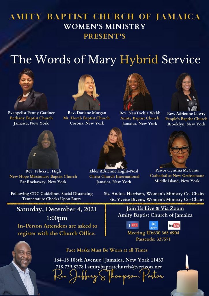 Words of Mary Service flyer