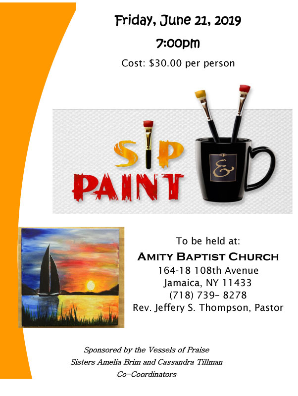 Sip N Paint Amity Baptist Church Jamaica NY 11433