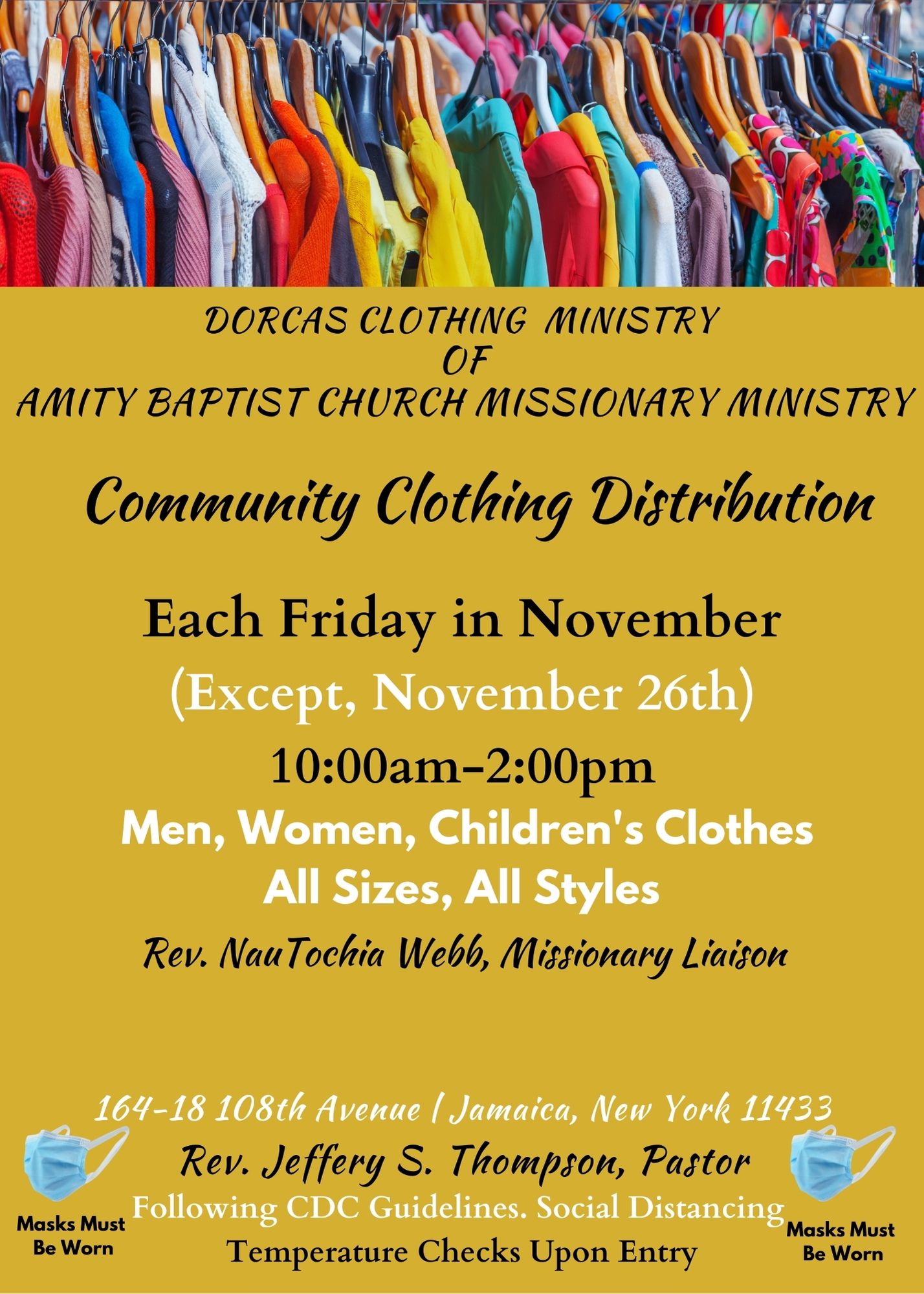 Amity baptist church Clothing Drive