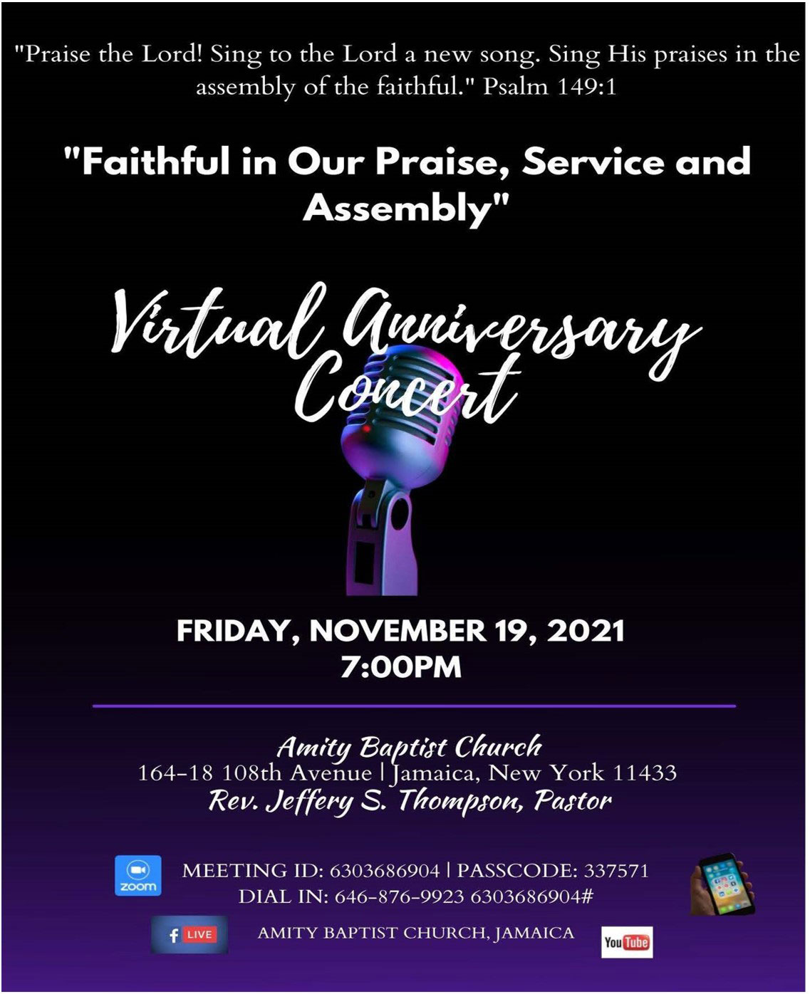 Amity Baptist Church Virtual Anniversary Concert