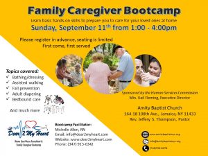 Family Caregiver Bootcamp flyer