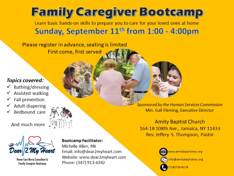 Family Caregiver Bootcamp flyer